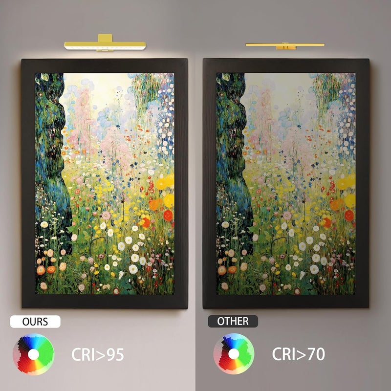 VIGMOJ مصباح صورة يعمل بالبطارية 2 حزمة، مصباح رسم لاسلكي مع 3 أوضاع إضاءة، تحكم عن بعد ومؤقت قابل للتعتيم لعرض الأعمال الفنية، مصابيح ديكور الجدران - Image 3